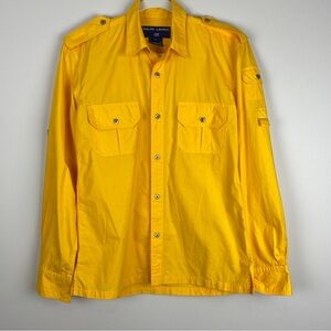 Vintage Polo Sport Ralph Lauren Utility Shirt Yellow Size 6 100% Cotton